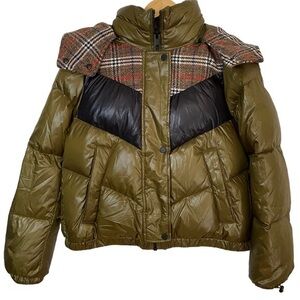 Marc York Nadir Jacket Hooded Faux Fur Trim Olive Green
Down Puffer